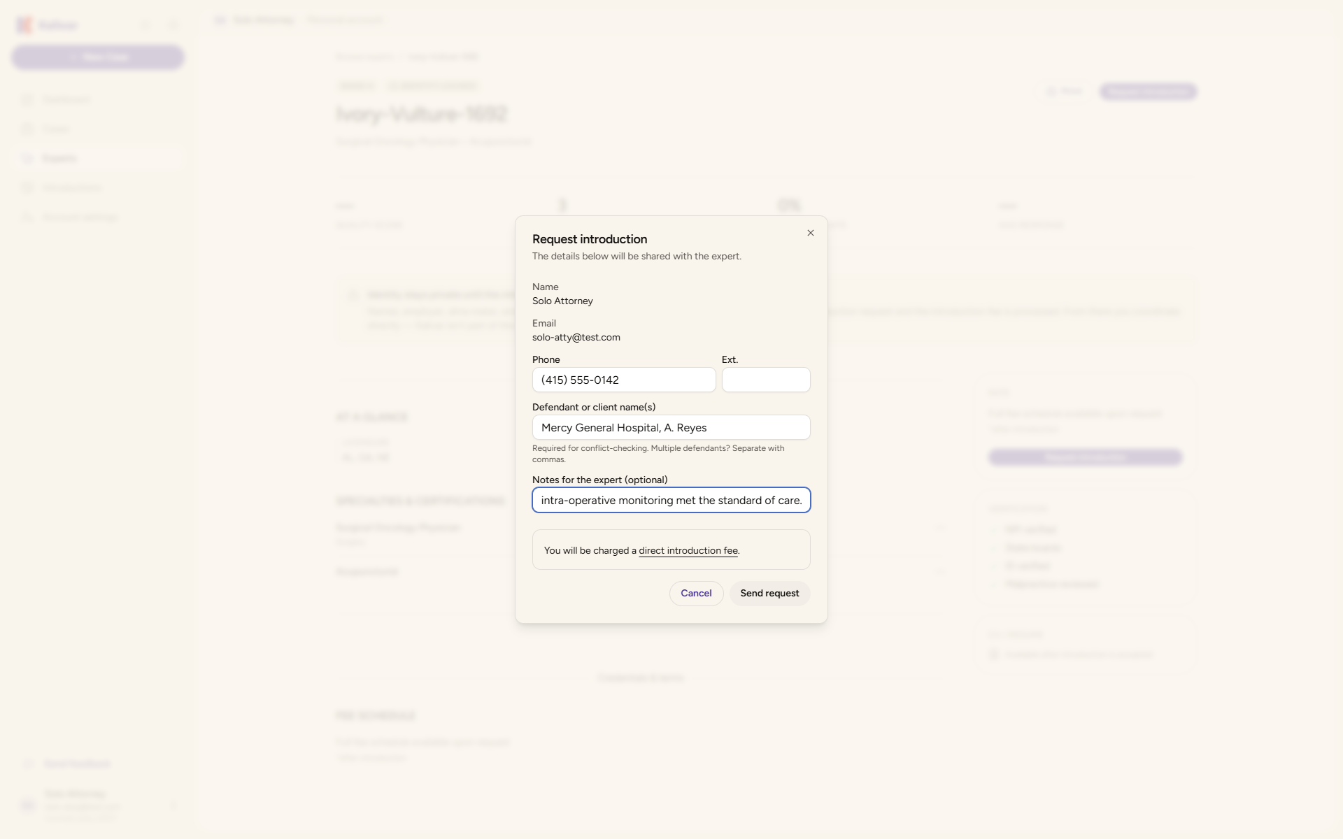 Introduction request with conflict declaration